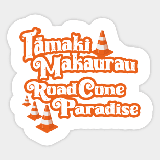 Tamaki Makaurau Road Cone Paradise Sticker